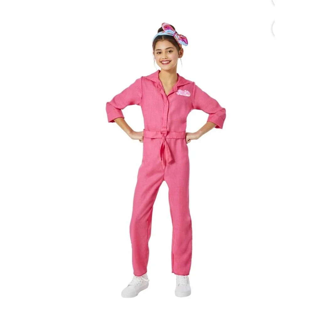 NWT Barbie The Movie Pink Power Jumpsuit Halloween Costume Girl’s SZ XL (14/16),